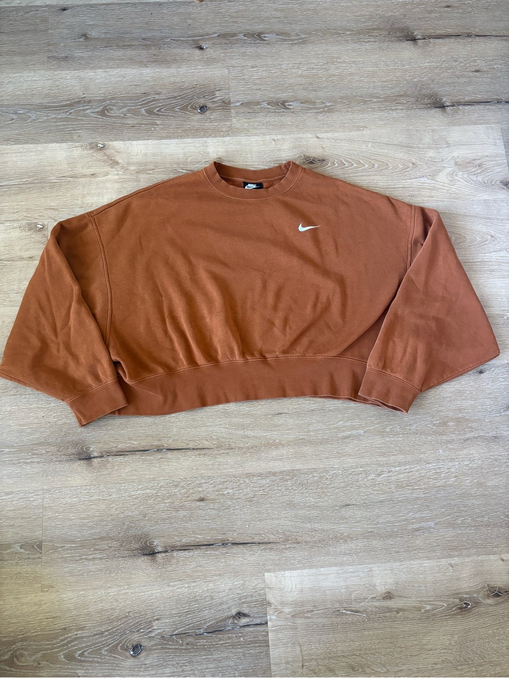 Nike Burnt Orange Cropped Crewneck Sweatshirt